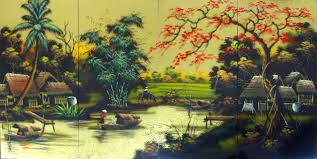 Những bức tranh sơn mài quê hương Việt Nam